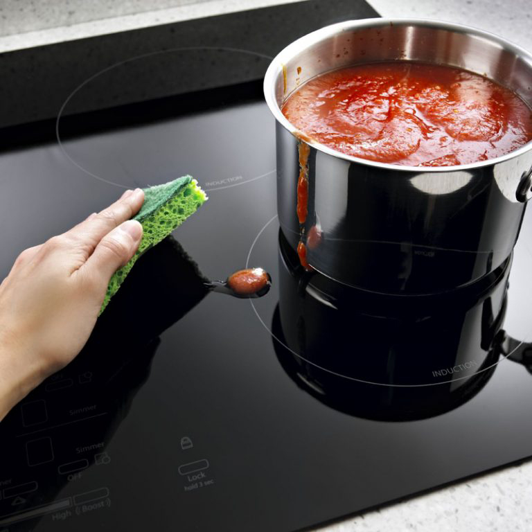 Easy clean up of Jenn Air induction cooktop