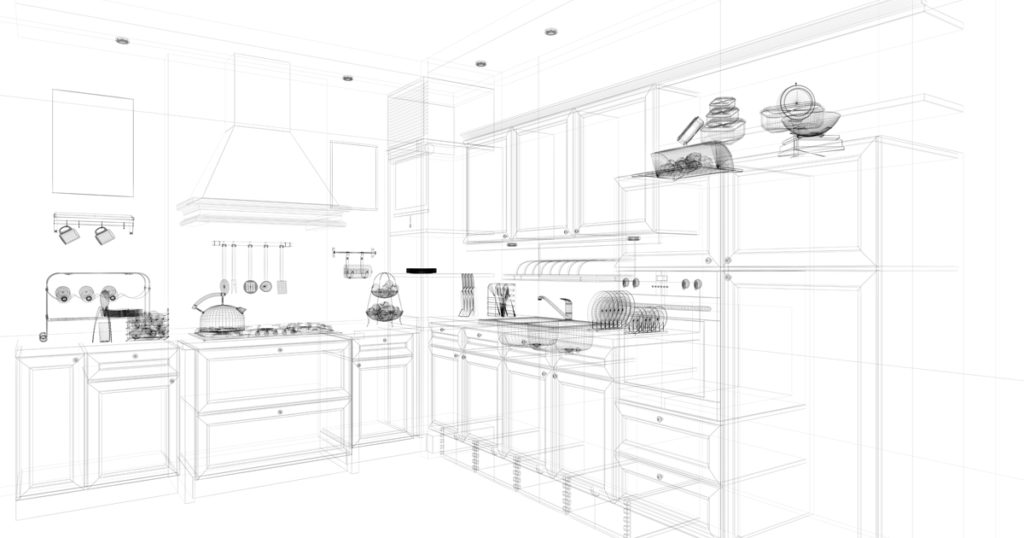 Abstract blueprint of a Kitchen