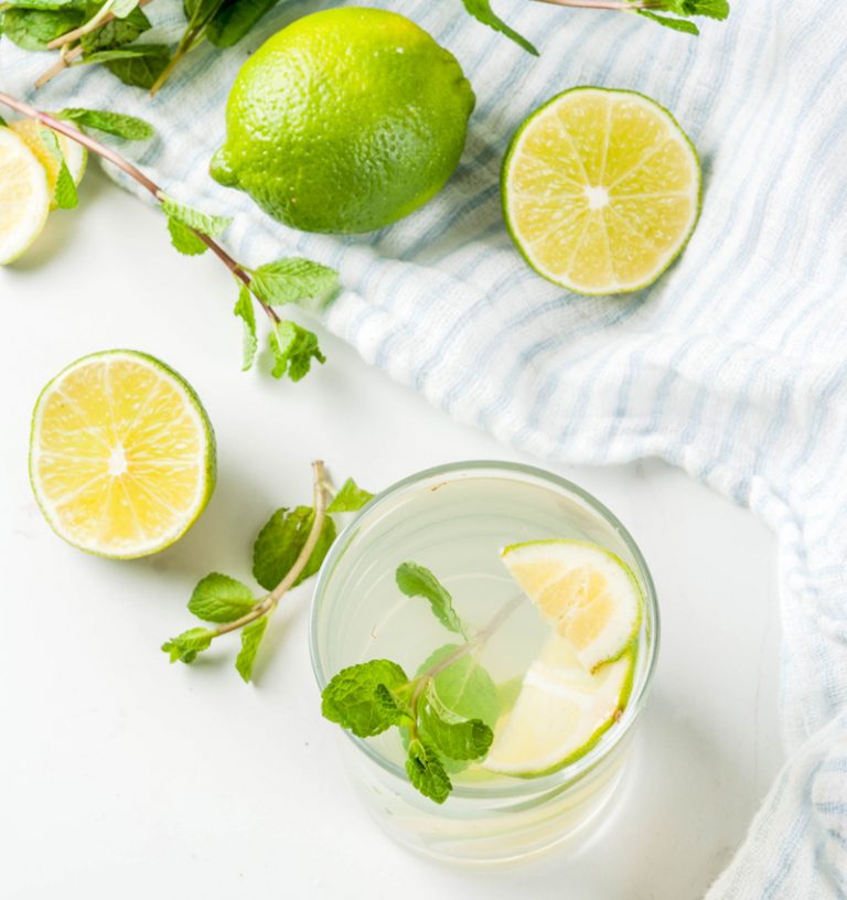 Mint Citrus Water with limes